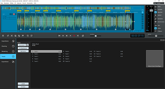 SOUND FORGE Audio Cleaning Lab - Tracks-Tab