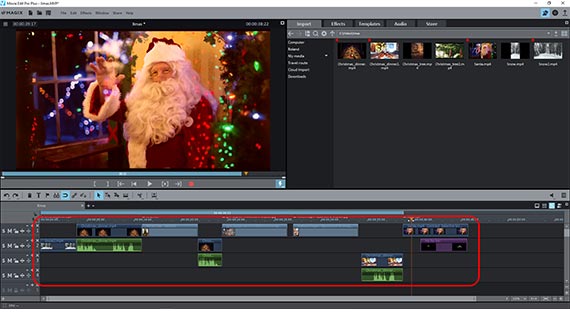 Organizar vídeos de Natal em várias faixas