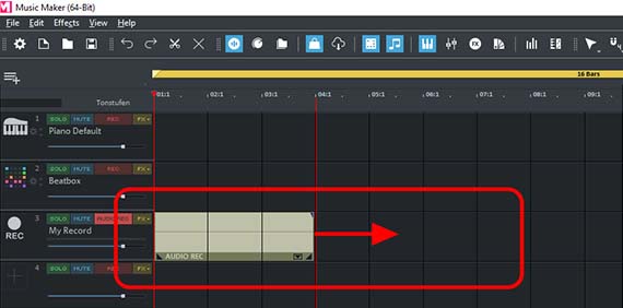 Microphone recording in "AUDIO REC mode"