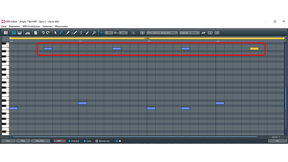 Ride notes in the offbeat (MIDI editor)