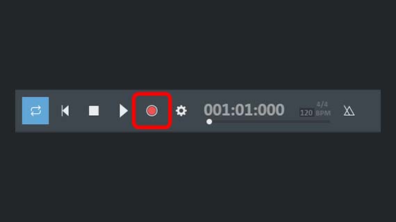 Start audio recording in the transport control