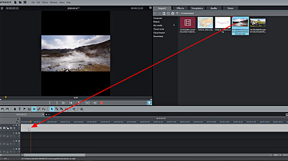 Import video via drag and drop