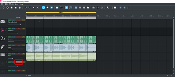 Switch track to audio recording mode