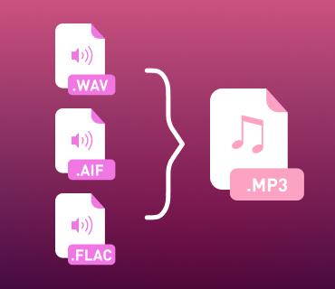 Illustration conversion of FLAC, AIF, WAV files to MP3