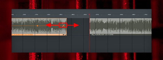 Fading out an audio object using the upper handle