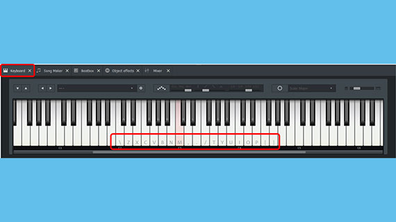 Playing the onscreen keyboard using the keyboard shortcuts