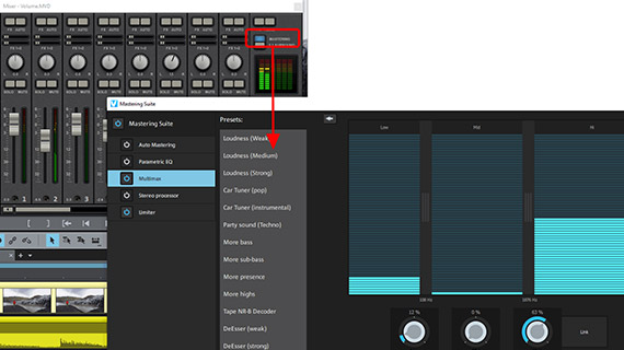 Pós-sonorização com compressor multibandas