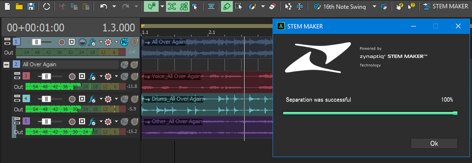 ACID Pro Next: the zynaptiq STEM MAKER audio separation