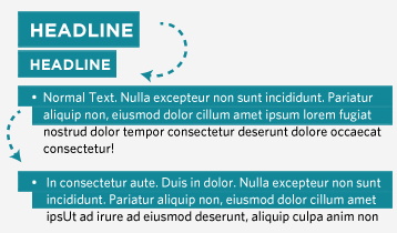 Mise en page rapide de portions de texte