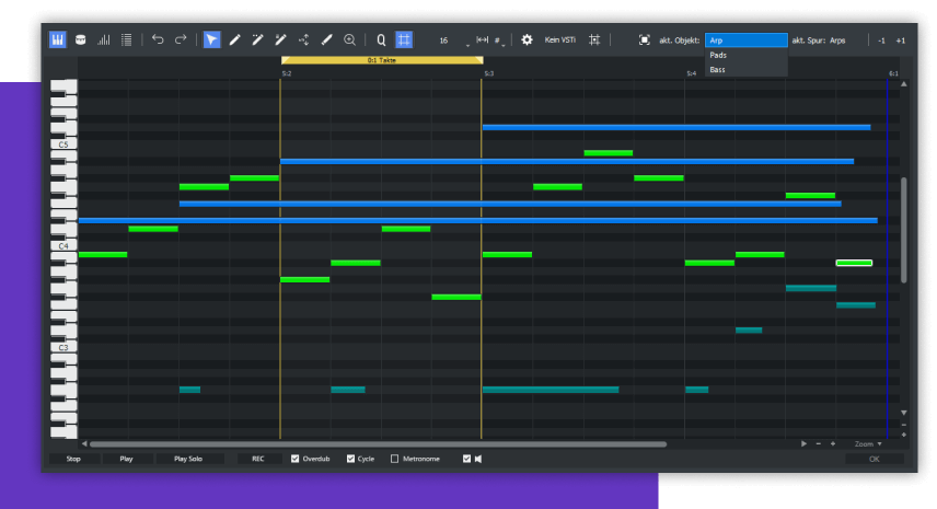 Editing MIDI multi-oggetto