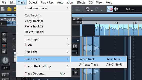 Track freeze Track freeze