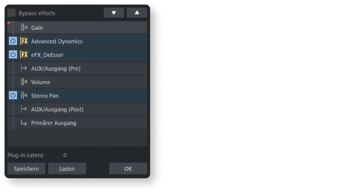 Routing widget from Samplitude Pro X