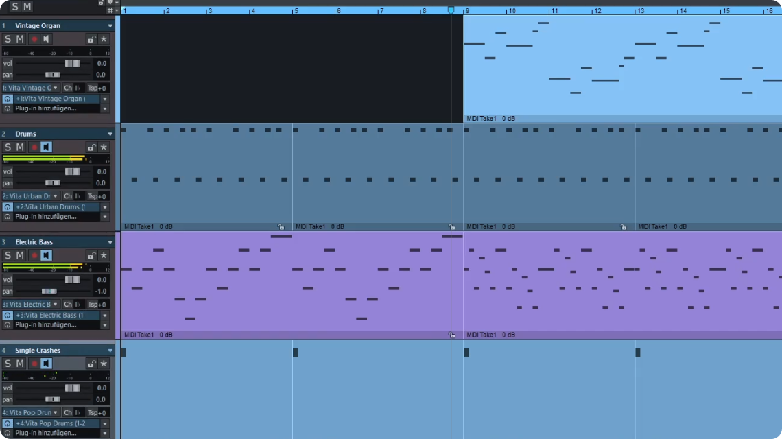 Optimierte MIDI-Objektdarstellung