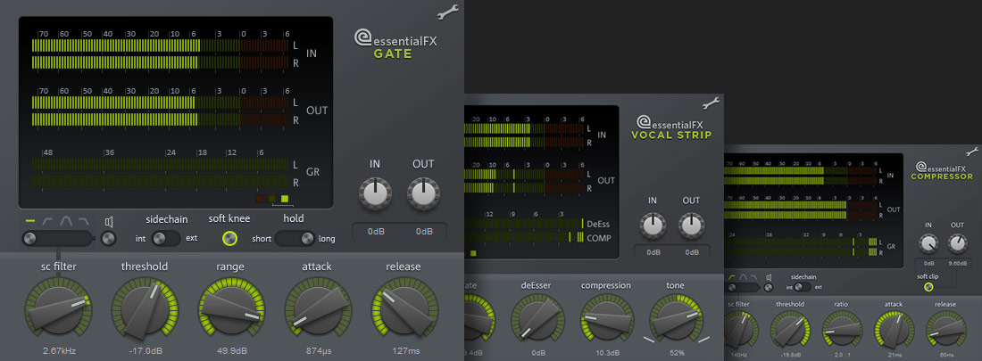 eFX Gate, eFX Vocal Strip, eFX Compressor