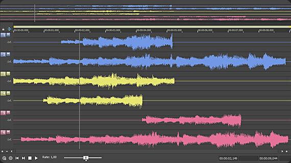 Affichage de la forme d'onde en direct et monitoring en temps réel