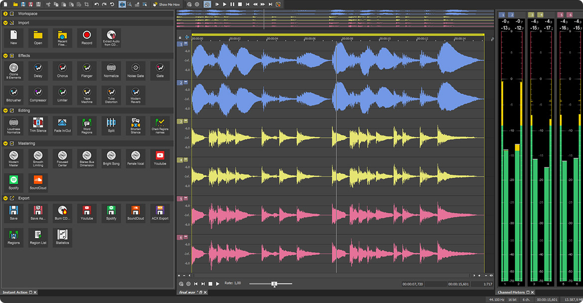 SOUND FORGE Audio Studio 17 – main screen