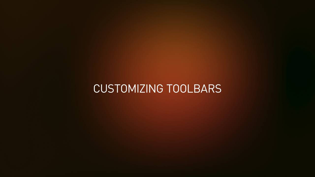 Customizing Toolbars