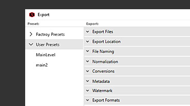 Advanced export options Advanced export options