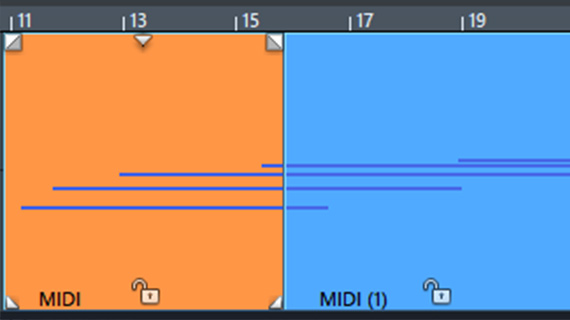Opcja miękkiego podziału dla obiektów MIDI