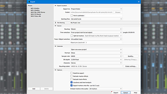 Improved export workflow
