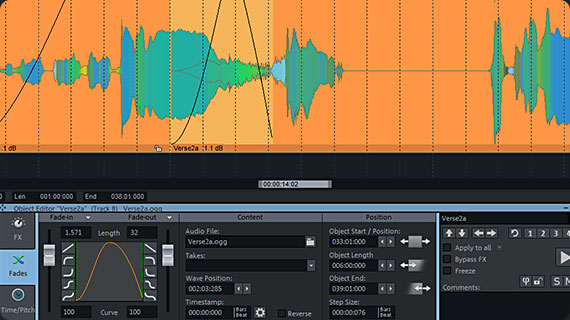 Edição de objetos no Arranger