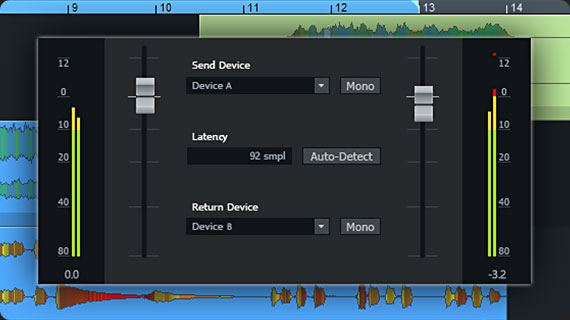 Vincula efectos de hardware externos como plug-ins.