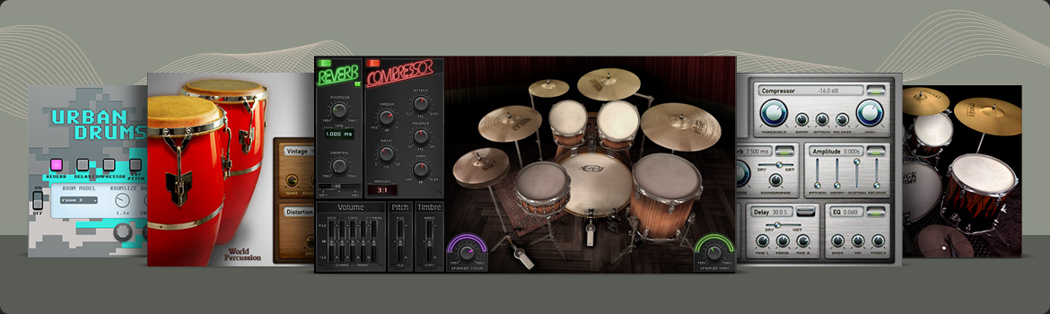 10 Baterias, percussões e drum machines