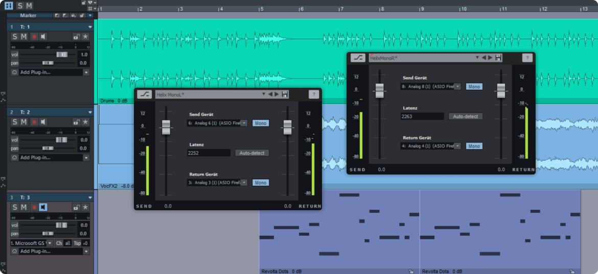 Externe hardware-effecten als plug-ins