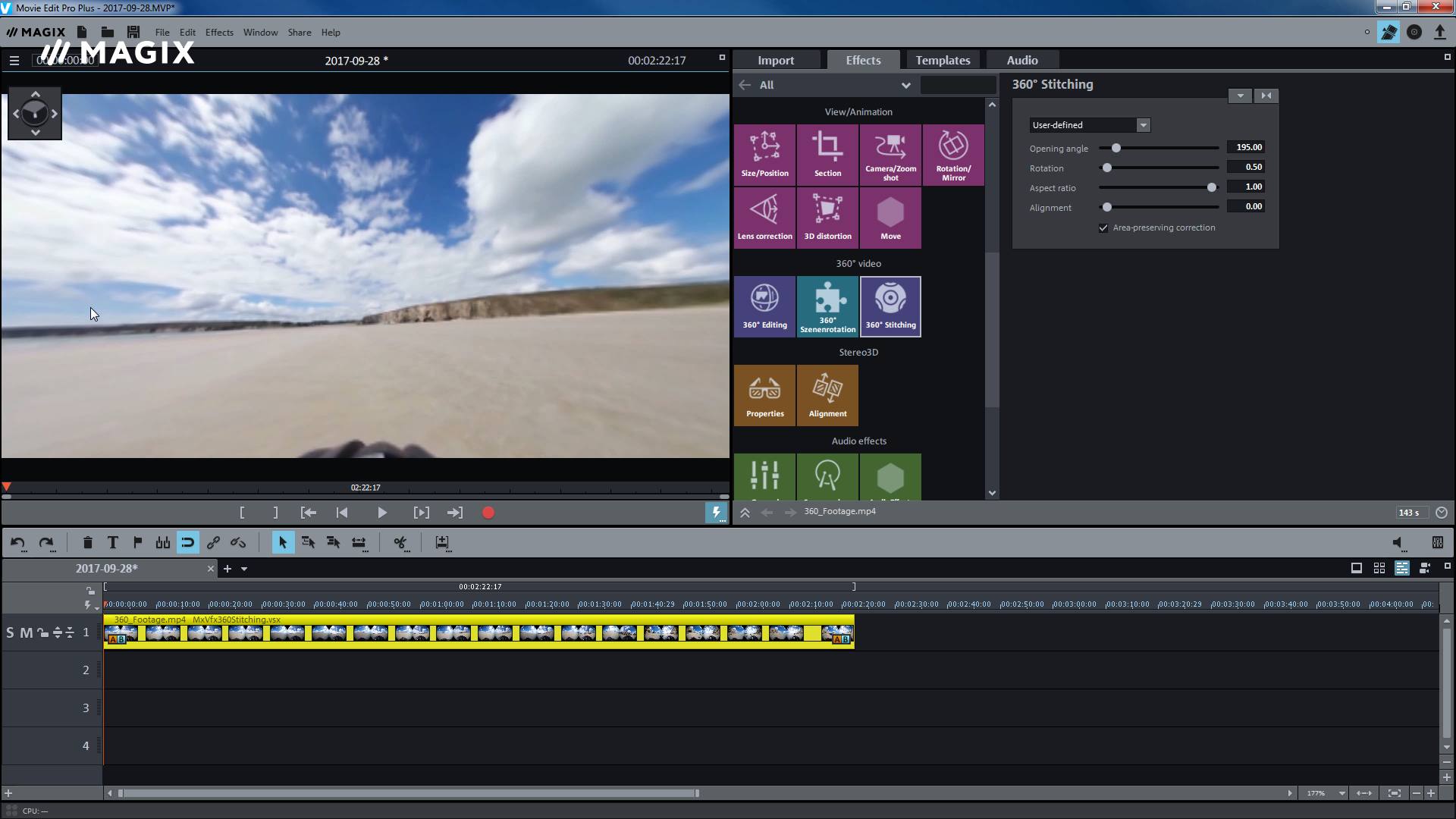 360° video editing