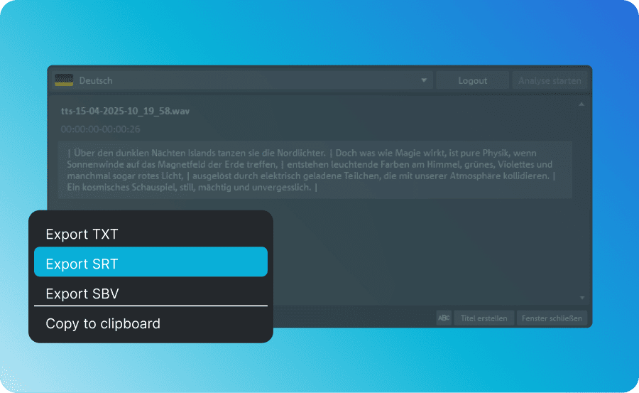 Export and share