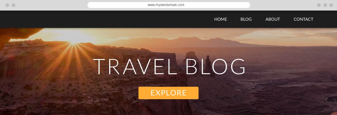 Slider di foto panoramiche con il bottone Call-to-Action