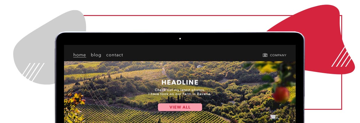 Panorama photo slider with a call-to-action