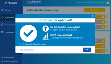 Einstellungen optimieren Einstellungen optimieren