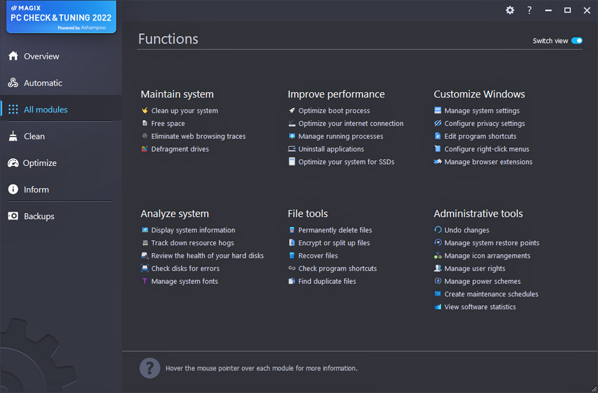 Performance Features Performance Features