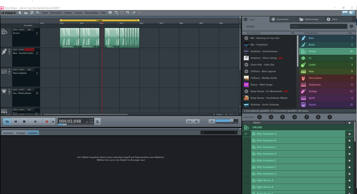 Hip Hop Beat – 4 Takte Hip Hop Beat – 4 Takte