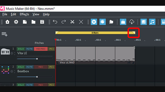 Set the play area via the MIDI object