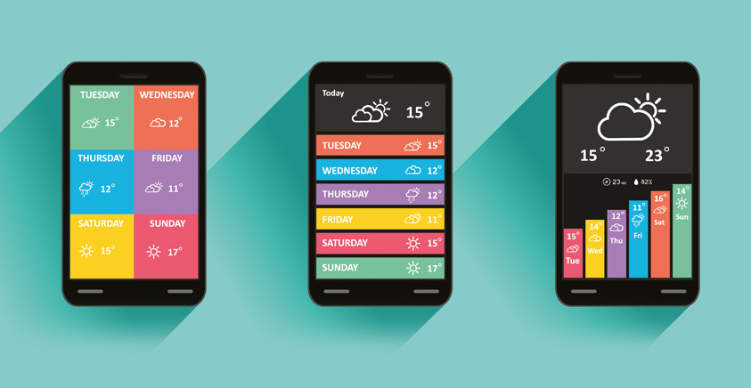 Flat Design ist auch bei Smartphone-Software immer beliebter. Flat Design ist auch bei Smartphone-Software immer beliebter.