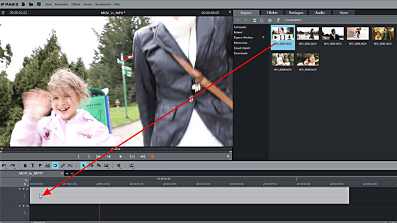 Schritt 1: MOV laden MOV in MP4: Dateiimport