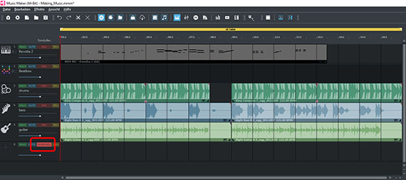 AUDIO-REC-Spur mit Begleit-Arrangement Audio-Aufnahme-Spur mit Begleitung