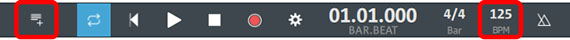 Add tracks + BPM field Add tracks + BPM icons in transport control