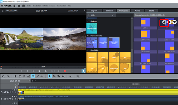 Zweites Video im Split-Screen anordnen Split-Screen mit zwei Videos
