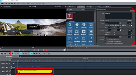 Titel in Split-Screen einfügen Erster Titel
