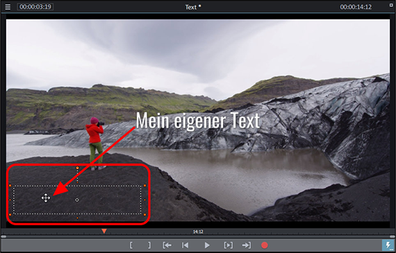 Adding text to video and moving it