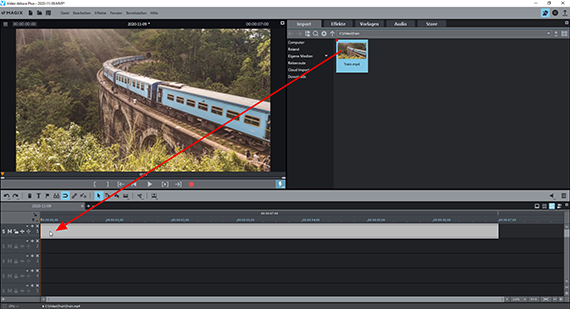 Tilt-Shift-Effekt: Import Video für Tilt-Shift-Effekt laden