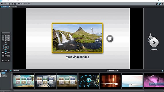 Urlaubsvideo mit Auswahlmenü Urlaubsvideo auf Disc brennen