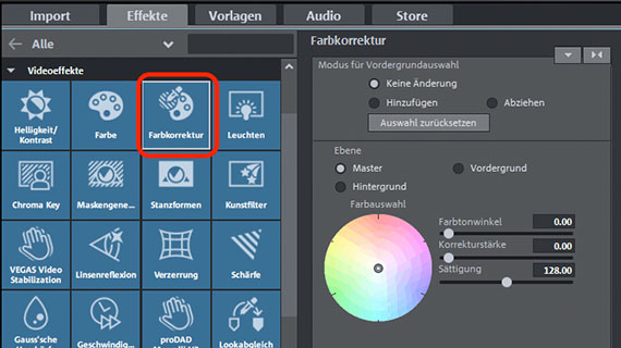 Vorder- und Hintergrund einfärben Video aufhellen mit selektiver Farbkorrektur