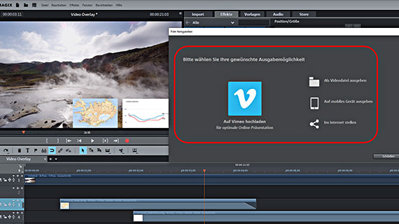 Video mit Overlays auf mobiles Gerät ausgeben Video mit Overlays auf Smartphone überspielen
