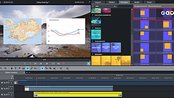 Video-Overlay: Vorlagen kombinieren Vorlagenpaar für zwei Video-Overlays