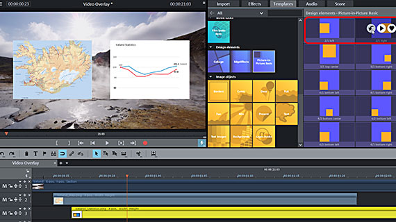 Video overlay: Combine templates Pair of templates for two video overlays