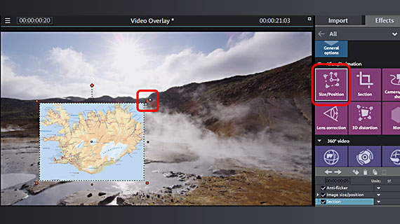 Video overlay: Modify picture size